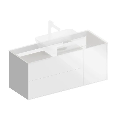 Тумба PLAZA Modern подвесная с ящиками 120, белая