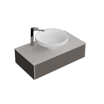 Столешница из керамогранита для раковин SAFI Риккарди 90 см, серый светлый матовый