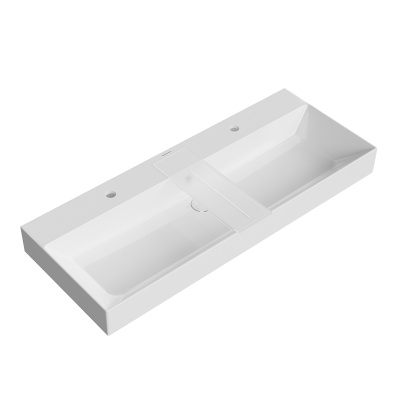 Раковина GRANDE мебельная\подвесная 120 c двумя отверстиями под смесители, белая глянцевая Раковина GRANDE мебельная\подвесная 120 c двумя отверстиями под смесители, белая глянцевая