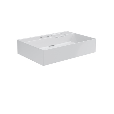 Раковина LOGICA мебельная\подвесная с двумя отверстиями 70, белая глянцевая Раковина LOGICA мебельная\подвесная с двумя отверстиями 70, белая глянцевая