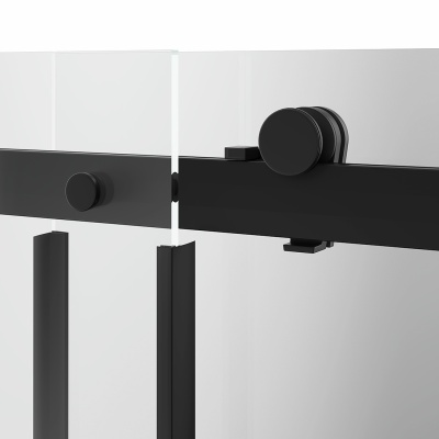 Душевая дверь CRISTALLO, раздвижная с функцией soft close, 120х210, матовый черный