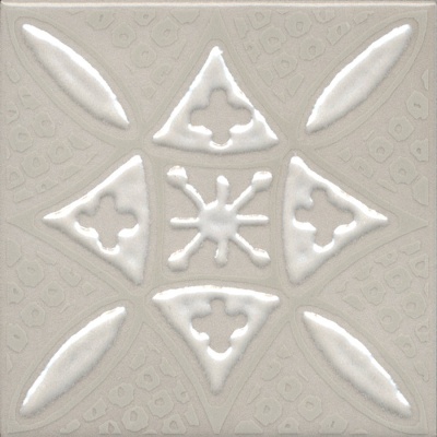 Декор Бахия 2 серый светлый глянцевый 9,8x9,8x0,7