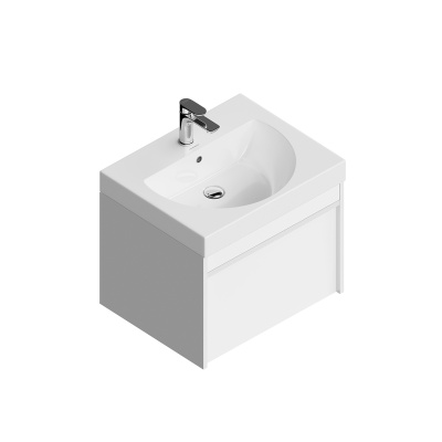 Тумба MODULA подвесная 60 с ящиком 1+1, белая глянцевая Тумба MODULA подвесная 60 с ящиком 1+1, белая глянцевая