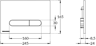 Кнопка управления для скрытых систем инсталляции PRO, черный матовый