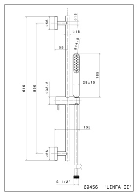Душевая стойка OLE без выхода для подачи воды, золотой атласный