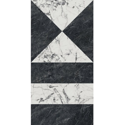 Бьянко Неро белый чёрный лаппатированный обрезной 60x119,5x0,9