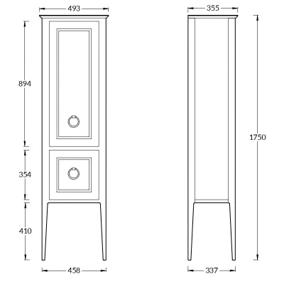Пенал PLAZA Classic Neo напольный 175, капучино