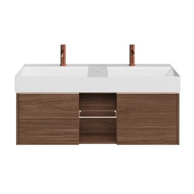 Тумба GRANDE подвесная 120, 2 ящика+открытая зона, структурированный орех Тумба GRANDE подвесная 120, 2 ящика+открытая зона, структурированный орех