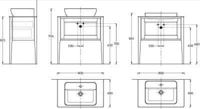 Тумба PLAZA Classic Neo напольная с ящиками 80, белая матовая Тумба PLAZA Classic Neo напольная с ящиками 80, белая матовая